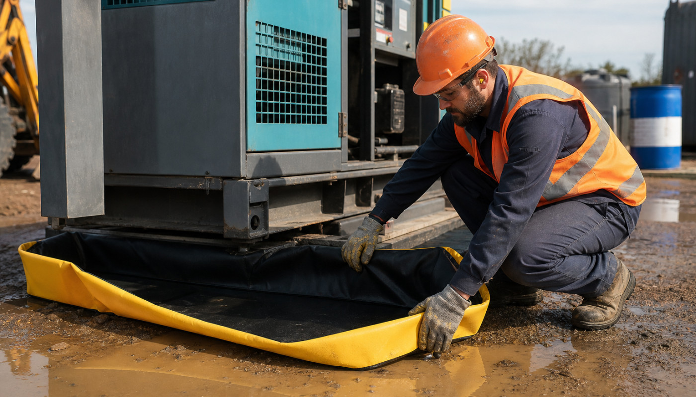 Adoptez le bac de rétention souple et réduisez la pollution sur vos chantiers